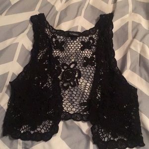 Cropped lace vest from The Buckle